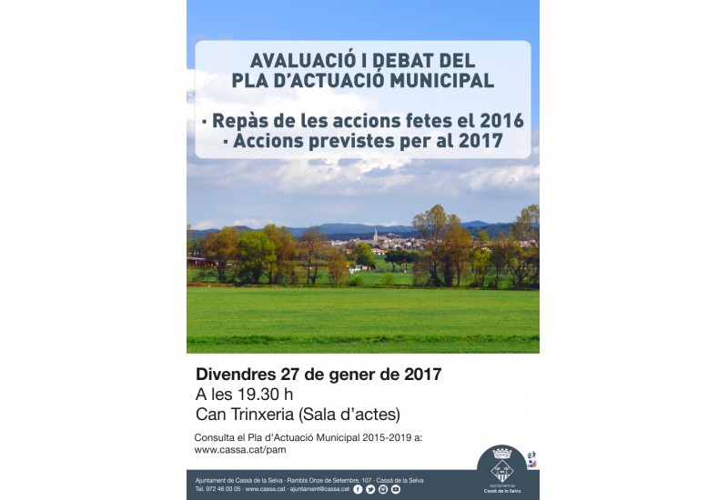 L'equip de govern convoca un acte per a repassar la feina feta i presentar els compromisos del 2017