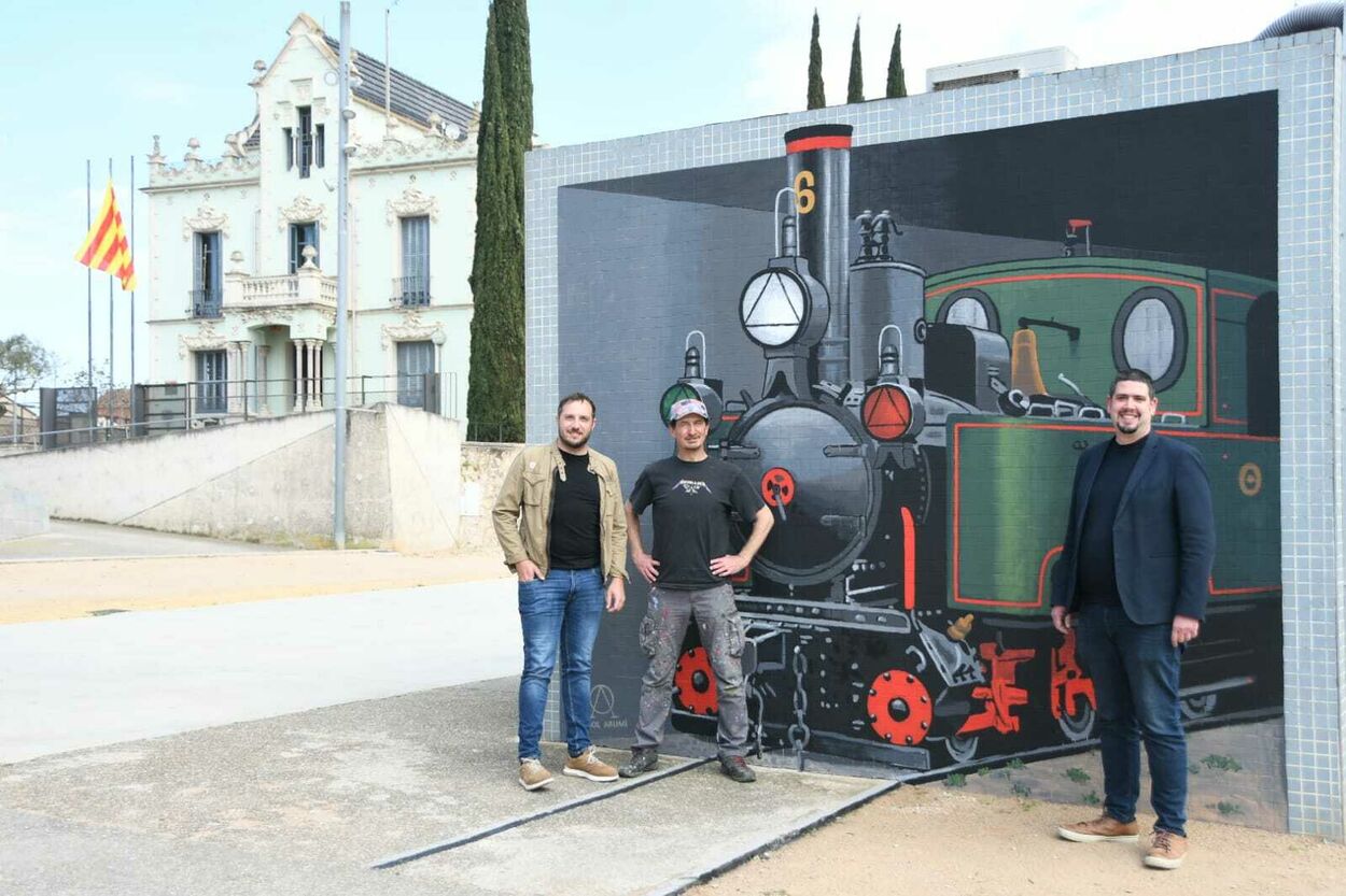 2025 04 14 14 04 2025 El tren torna a Cassà en forma de mural
